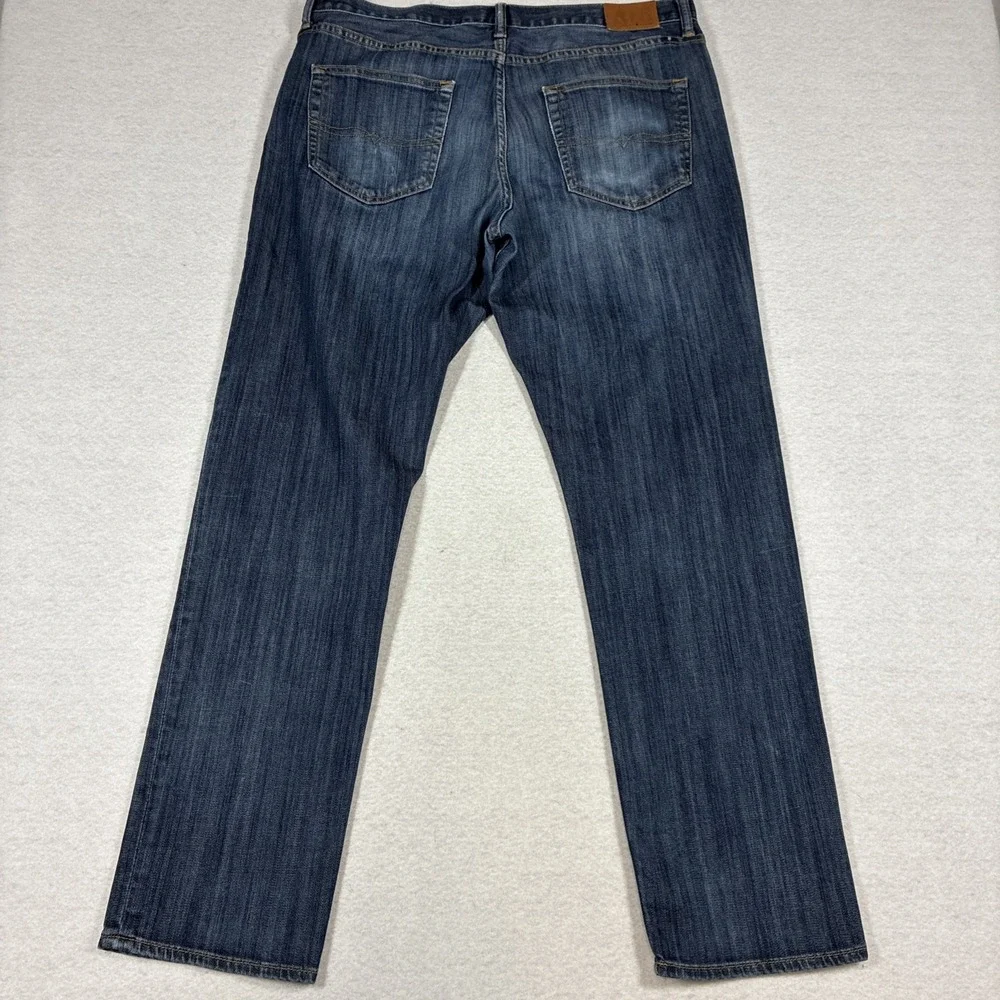 Lucky Brand Men's 410 Athletic Fit Blue Denim Jeans Size 36x32 Whiskering Fade